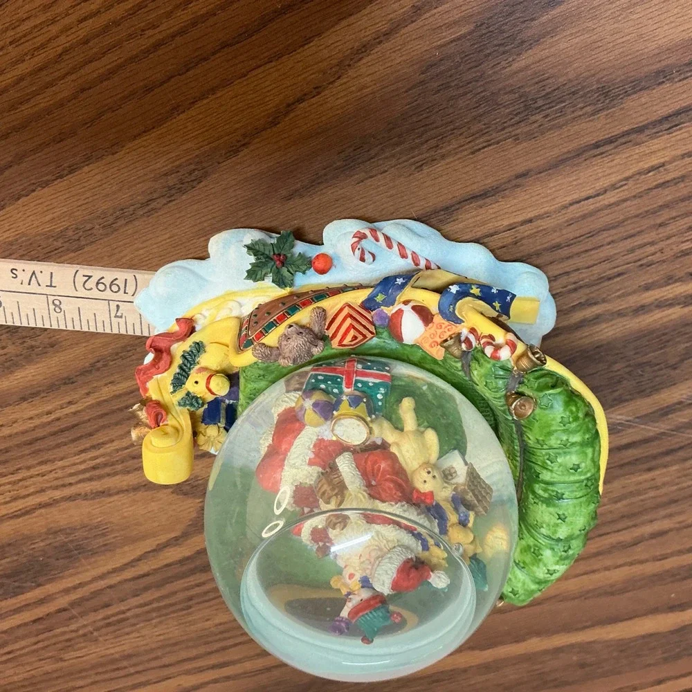 The Trimmerry Vintage Santa Sleigh Water Globe Hand Painted Christmas Decor